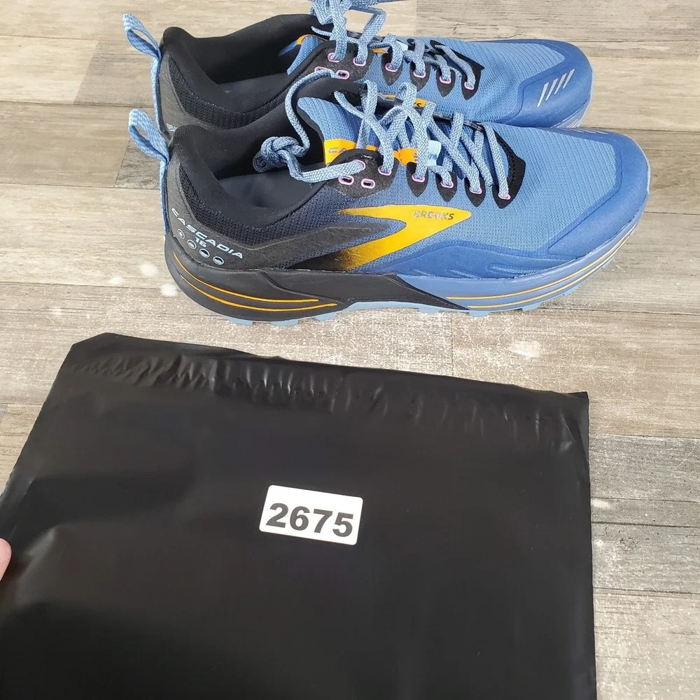Brooks Cascadia 16 Womens Shoes Sz 11.5 B Running Blue Black Yellow Sneakers